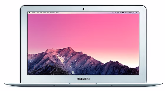 Apple MacBook Air 13" (2014) - i5, 128GB - Silver - Very Good 2 MacBook Air with mountain background.