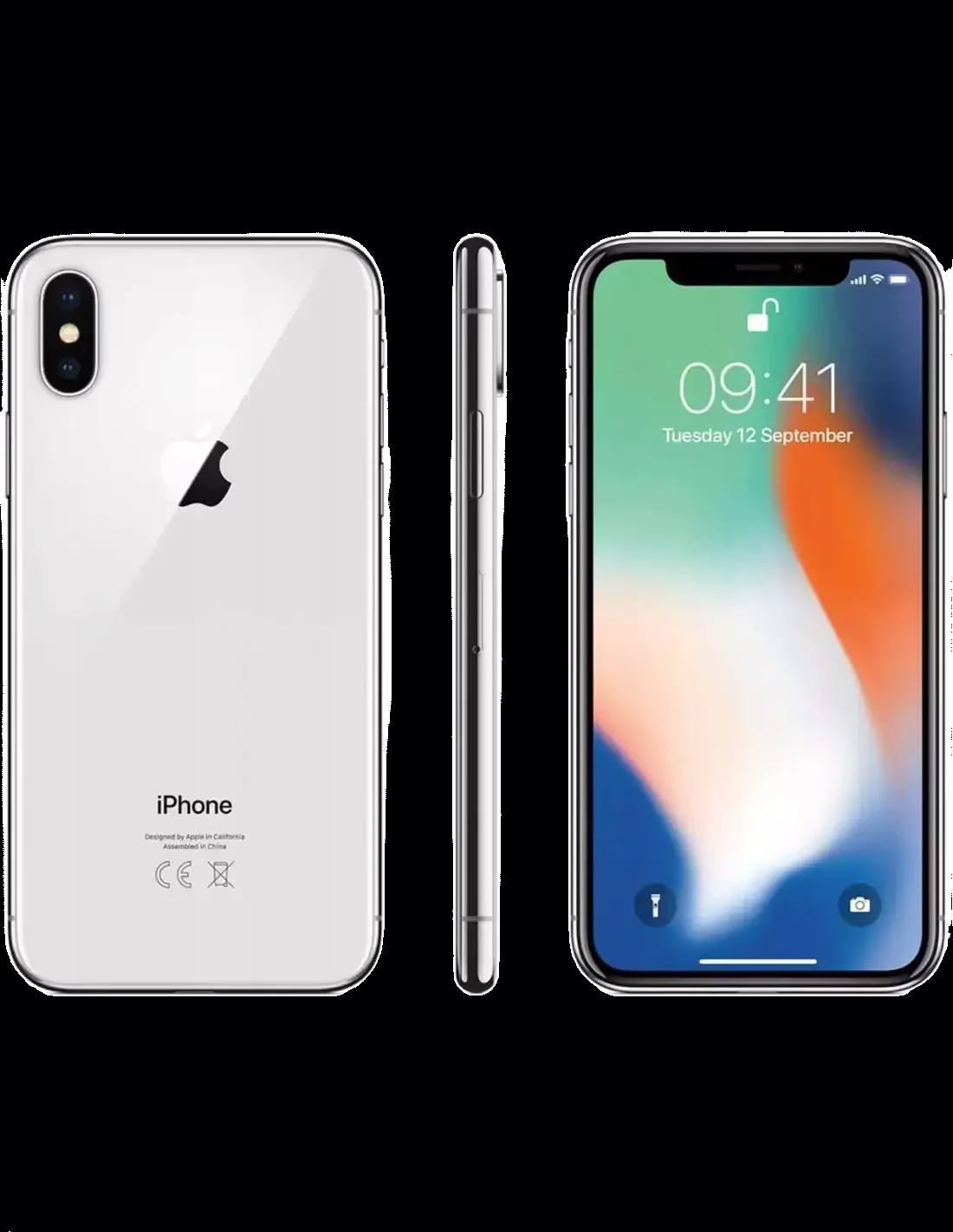 iPhone X - Silver - 64GB - Like New 6 Silver iPhone X with screen display