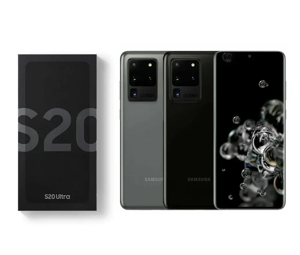 Samsung Galaxy S20 Ultra 5G - Cosmic Black - 128GB - Like New 4 Samsung S20 Ultra smartphone and packaging
