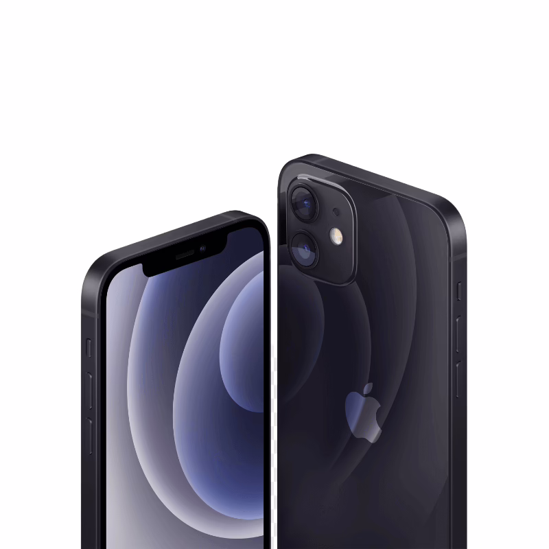 iPhone 12 - Black - 64GB - Excellent 2 Black iPhone 12, front and back.