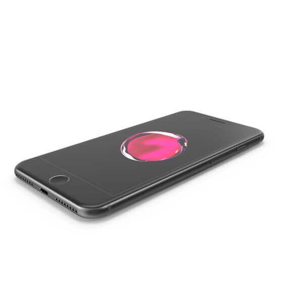 iPhone 7 - Matte Black - 32GB - Very Good 3 Black smartphone with pink circular display