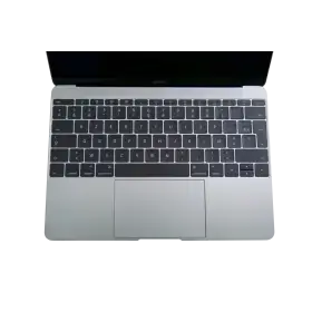 Apple MacBook 12" (2016) - M3, 256GB - Space Grey - Good 4 Top view of a silver laptop.